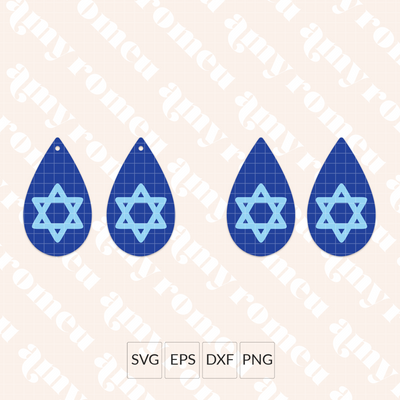 Set of 6 Holiday Teardrop Earrings SVG