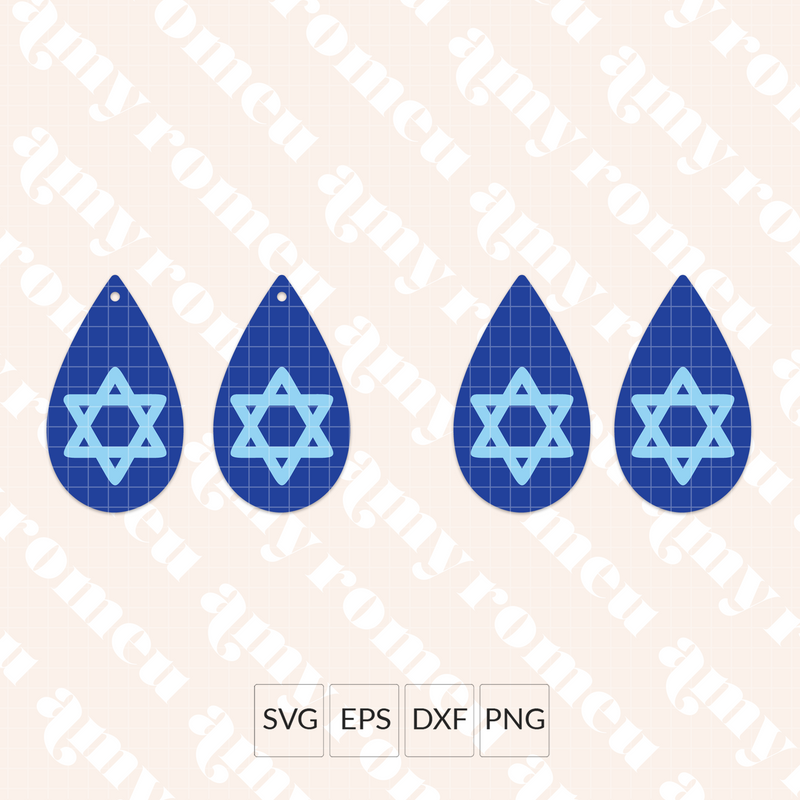 Set of 6 Holiday Teardrop Earrings SVG