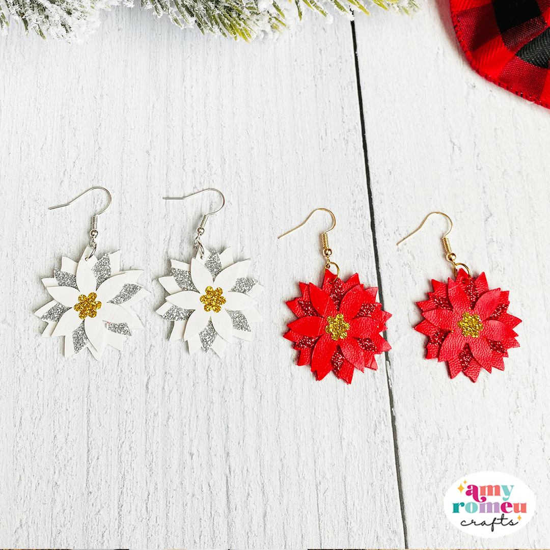 Poinsettia Earrings SVG