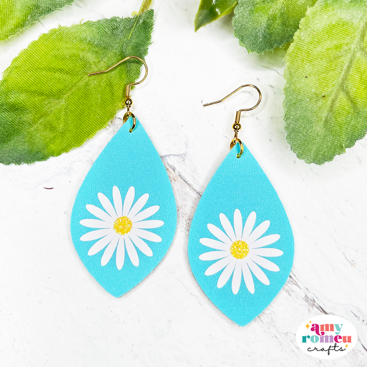 Daisy Petal Faux Leather Earrings SVG