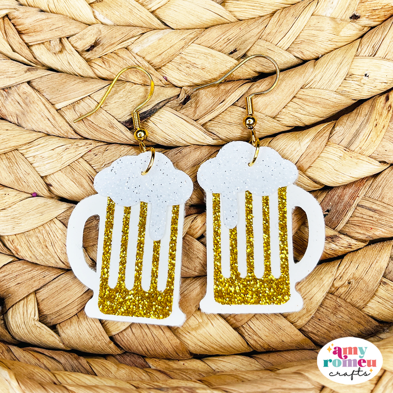 Faux Leather Beer Earrings SVG