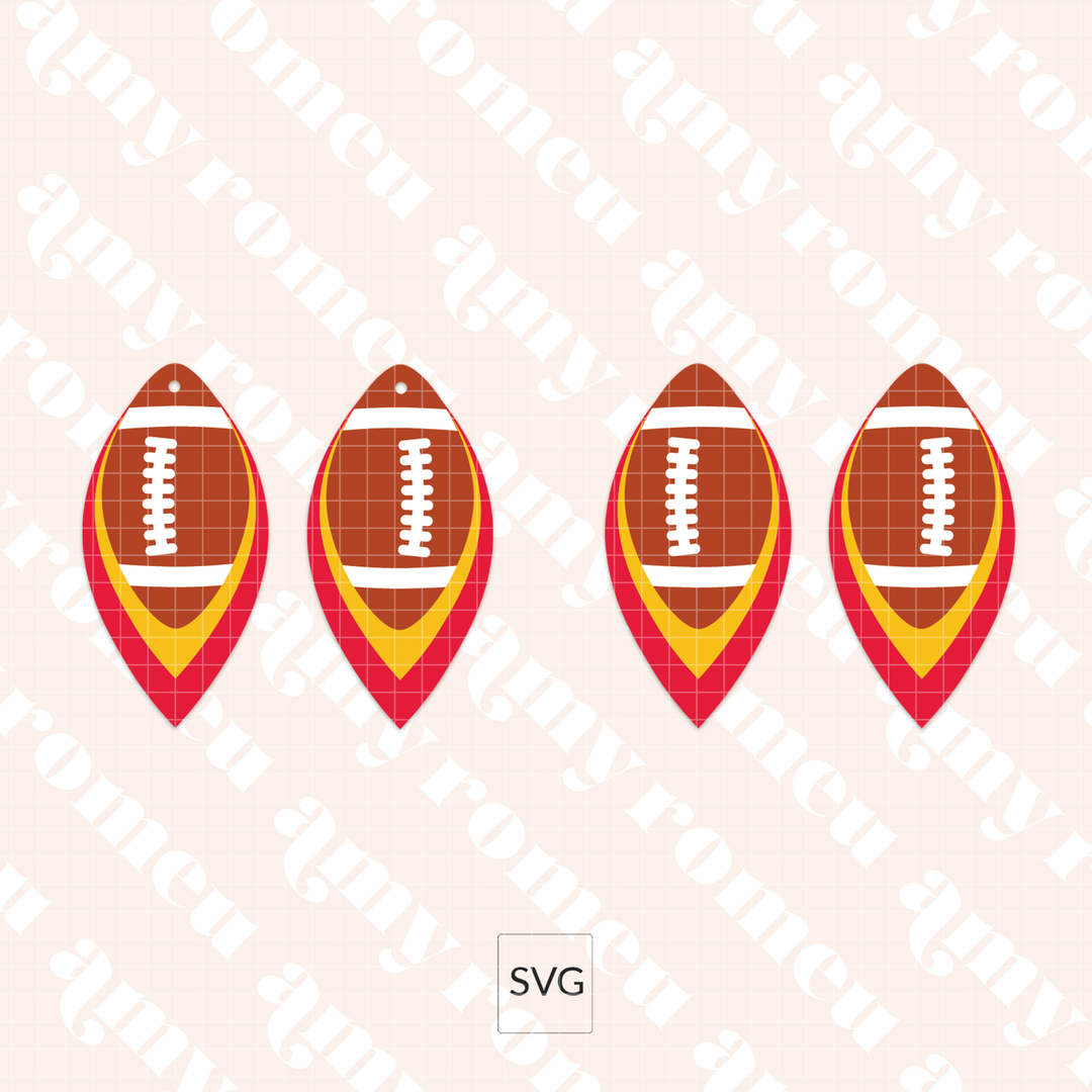 Football Faux Leather Earrings SVG