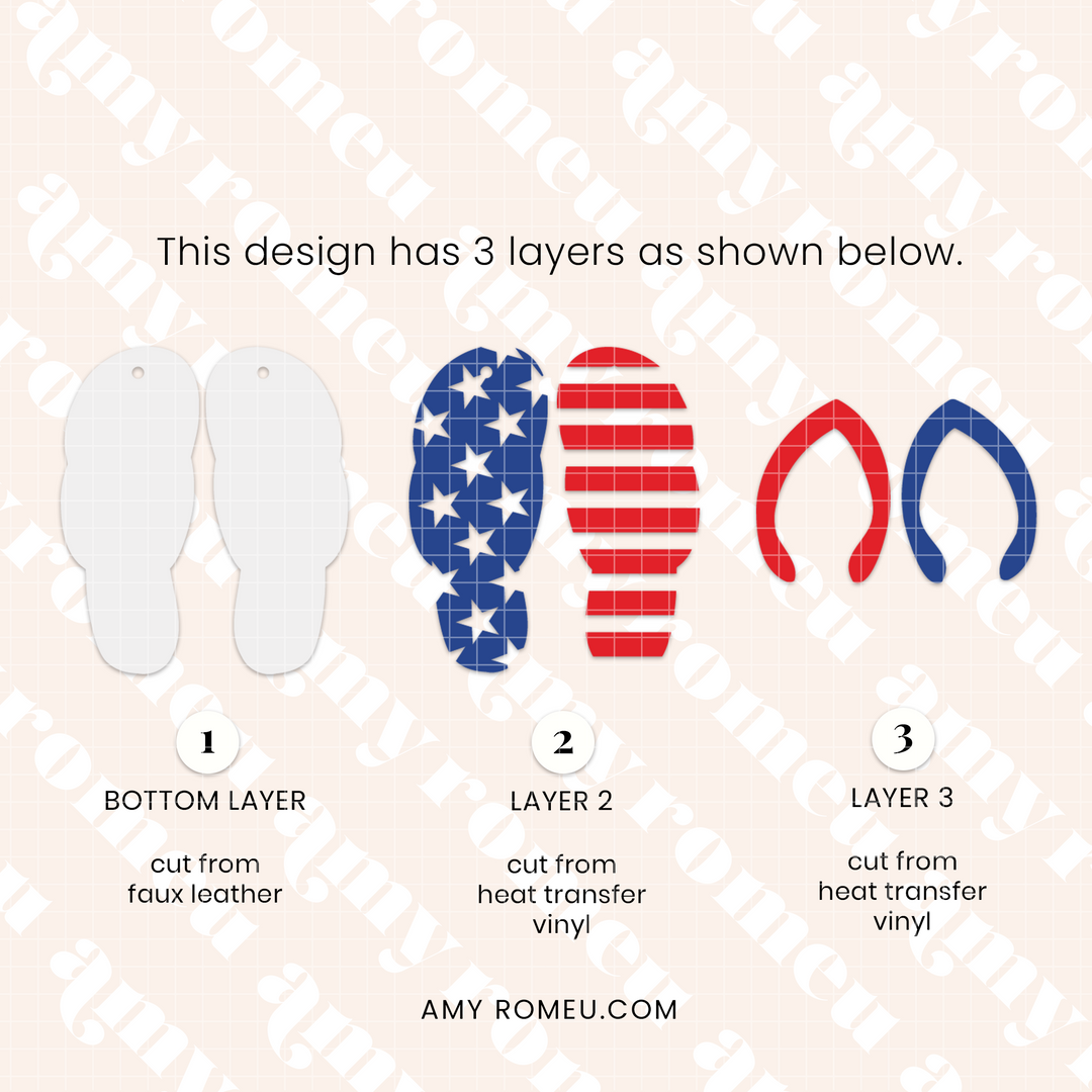 Patriotic Flip Flop Flip Flop Earrings SVG