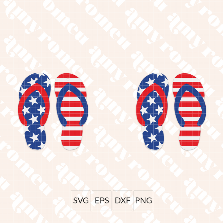 Patriotic Flip Flop Flip Flop Earrings SVG