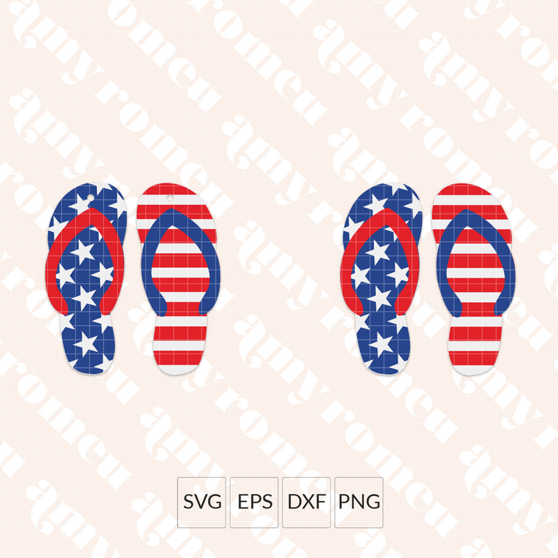 Patriotic Flip Flop Earrings SVG