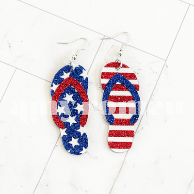 Patriotic Flip Flop Earrings SVG