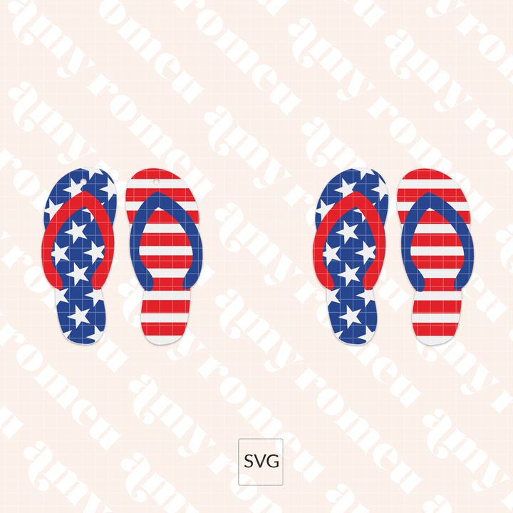 Patriotic Flip Flop Flip Flop Earrings SVG