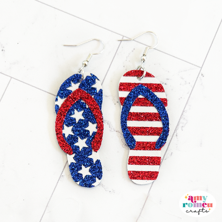 Patriotic Flip Flop Flip Flop Earrings SVG