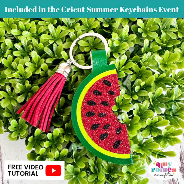 Watermelon Faux Leather Keychain SVG