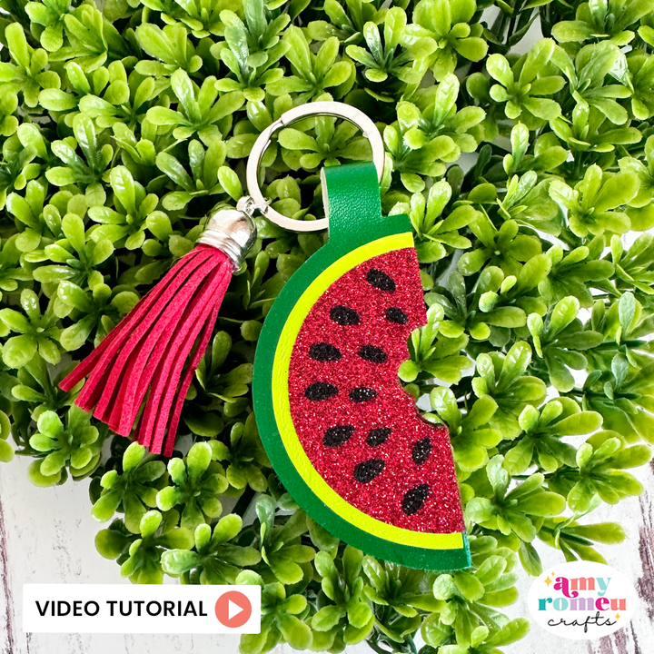 Watermelon Faux Leather Keychain SVG