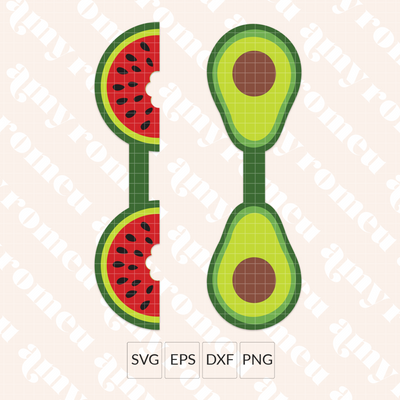 Watermelon and Avocado Keychain SVGs