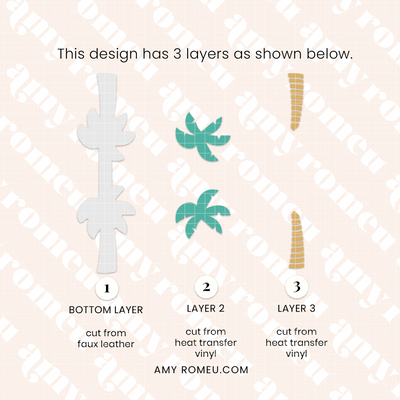 Palm Tree & Flamingo Floatie Keychains SVG Set of 2