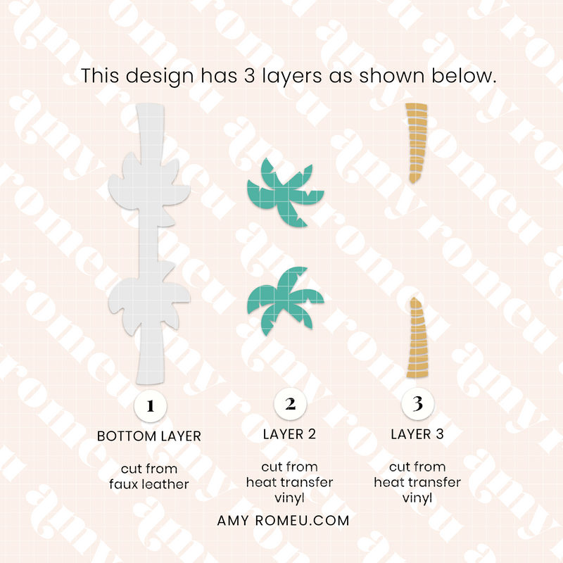 Palm Tree & Flamingo Floatie Keychains SVGs
