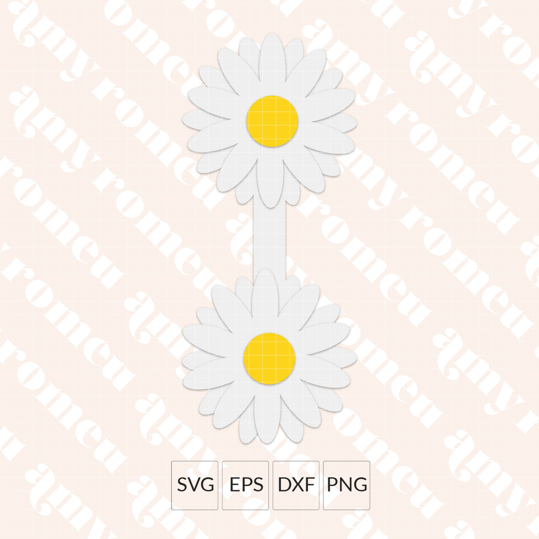 Daisy Faux Leather Keychain SVG