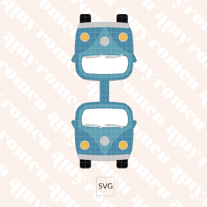 Summer Van Faux Leather Keychain SVG with Video Tutorial