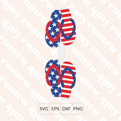 Patriotic Flip Flops Keychain SVG