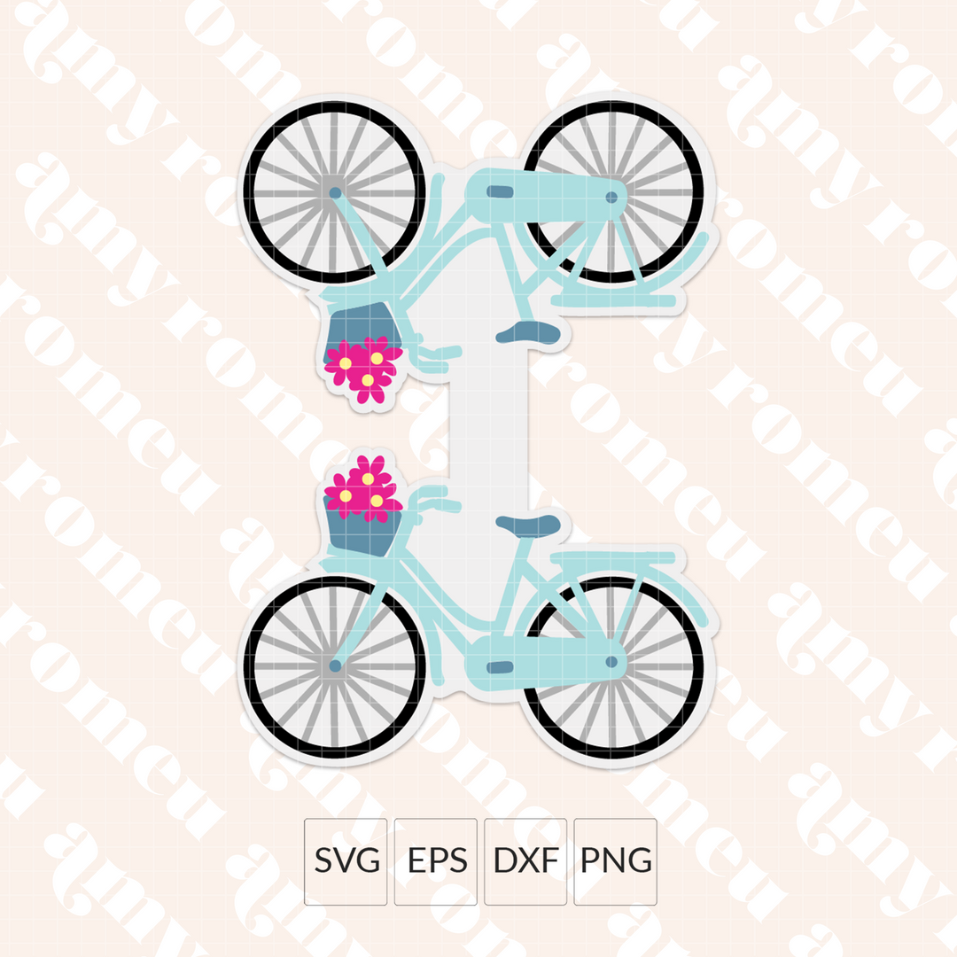 Summer Bicycle Faux Leather Keychain SVG