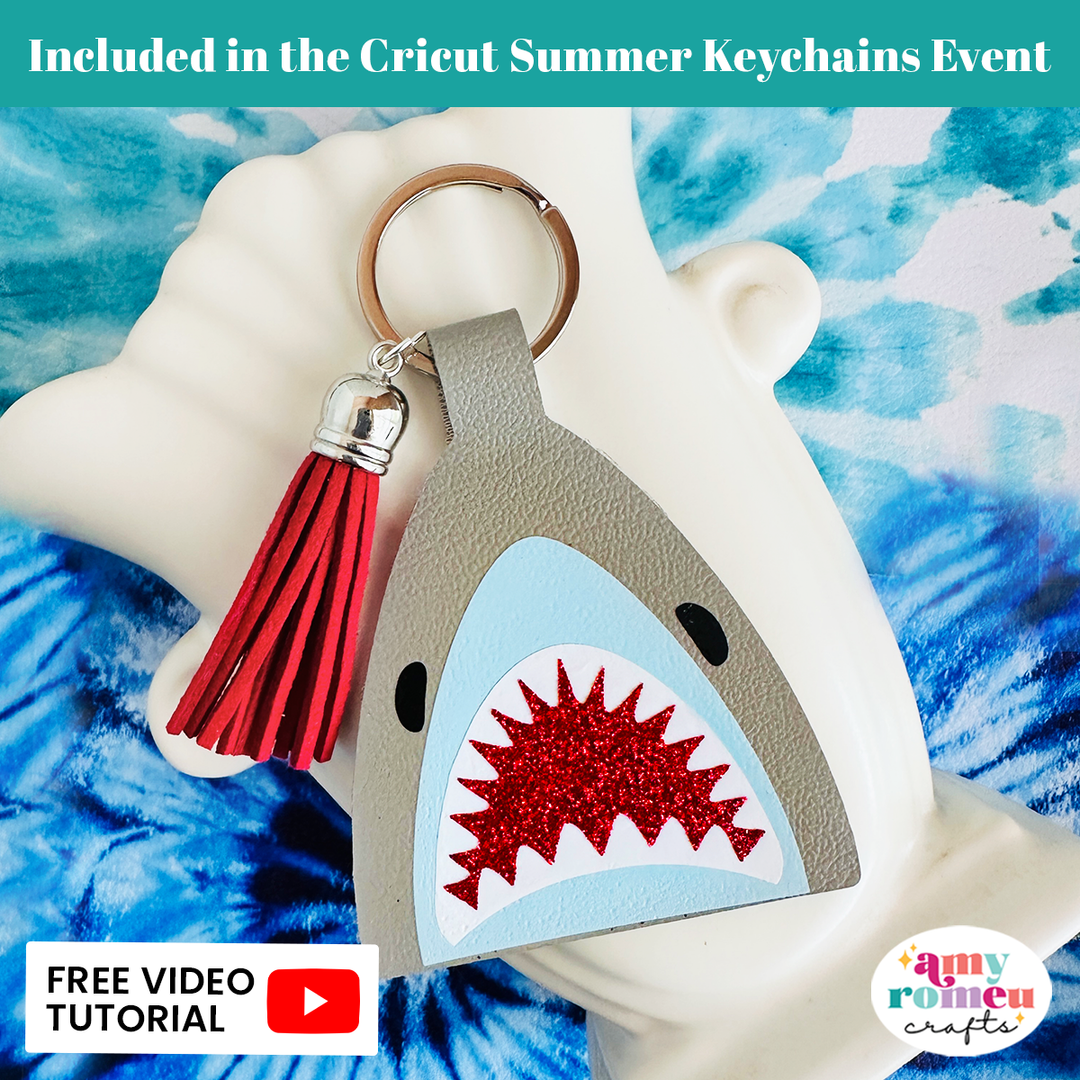 Shark Faux Leather Keychain SVG