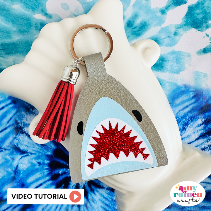 Shark Faux Leather Keychain SVG