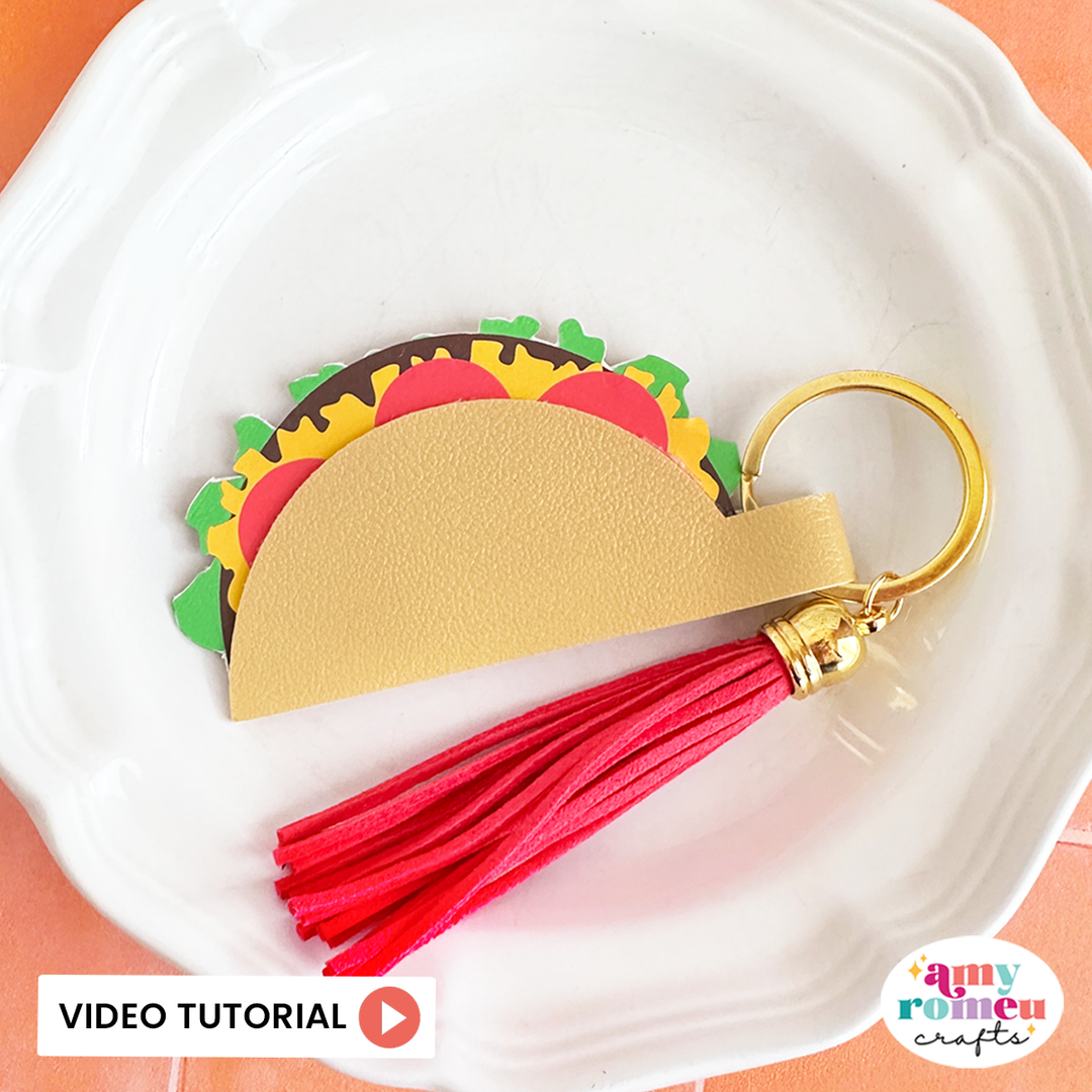 Taco Faux Leather Keychain SVG