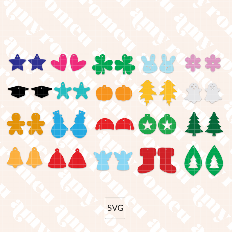 Simple Earrings SVG Mega Bundle