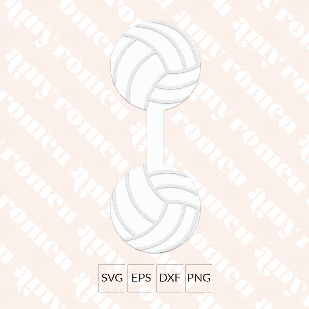 Volleyball Faux Leather Key Chain SVG