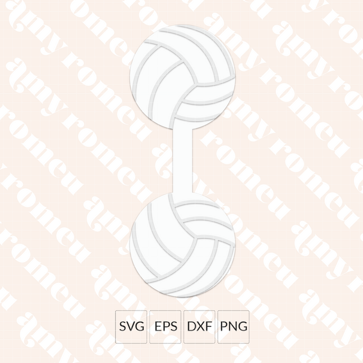 Volleyball Faux Leather Key Chain SVG