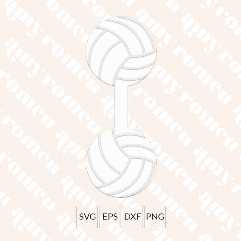 Volleyball Faux Leather Key Chain SVG