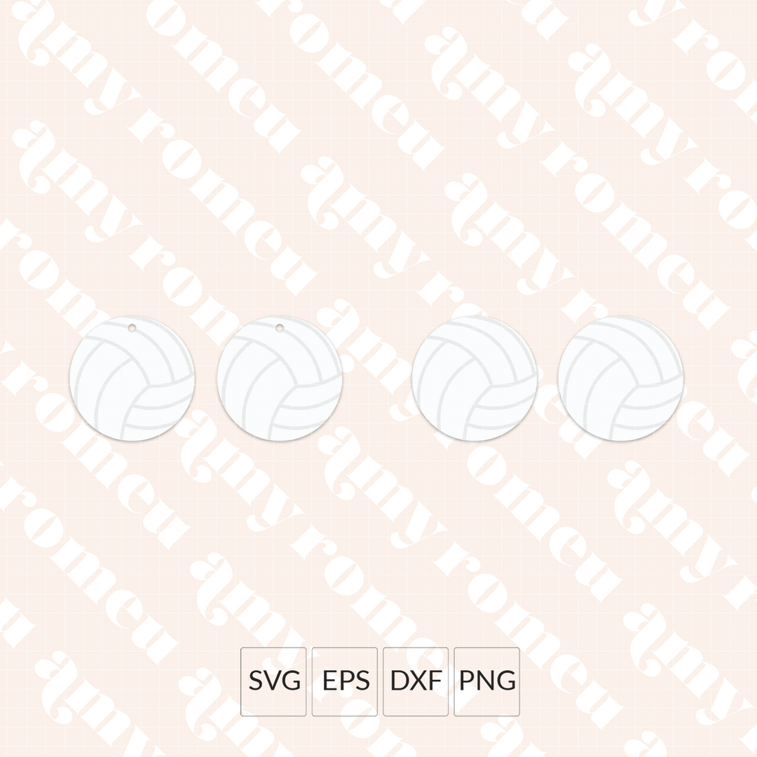 Volleyball Faux Leather Earrings SVG