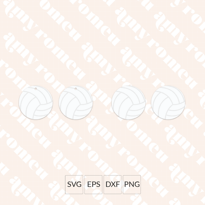 Volleyball Faux Leather Earrings SVG