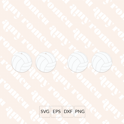 Volleyball Faux Leather Earrings SVG
