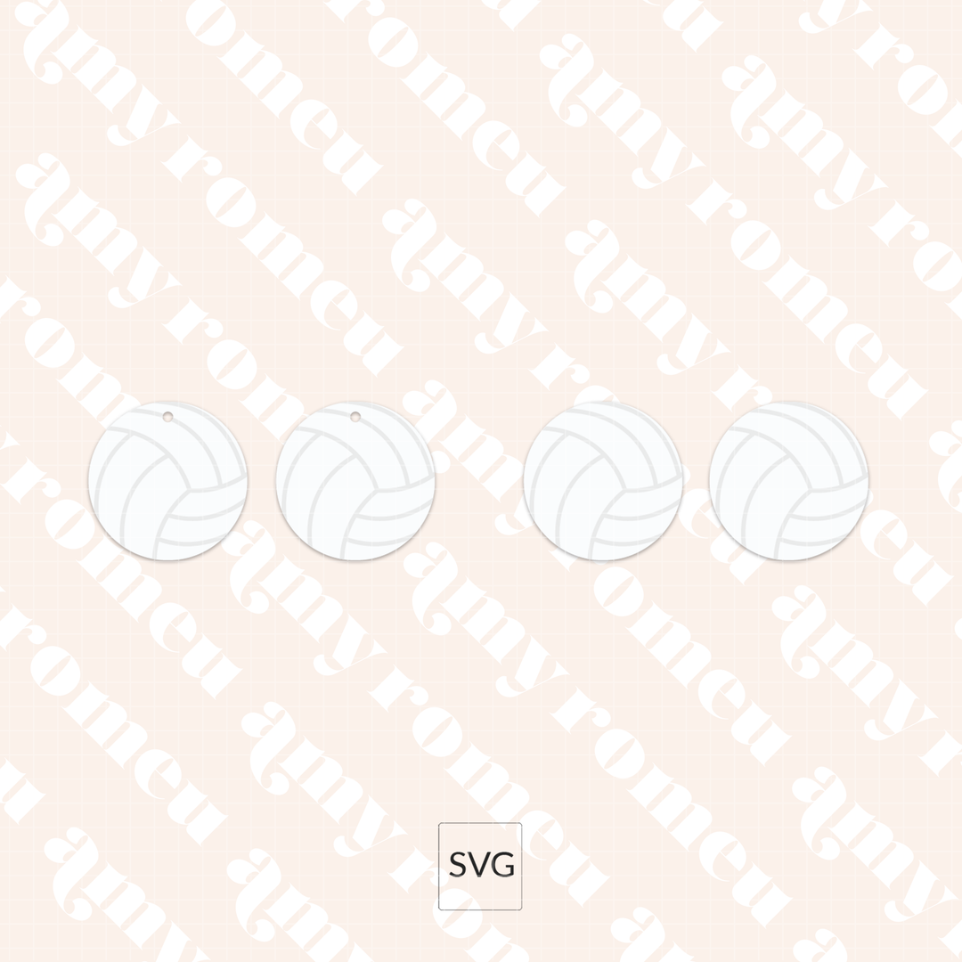 Faux Leather Volleyball Earrings & Keychain SVG Bundle