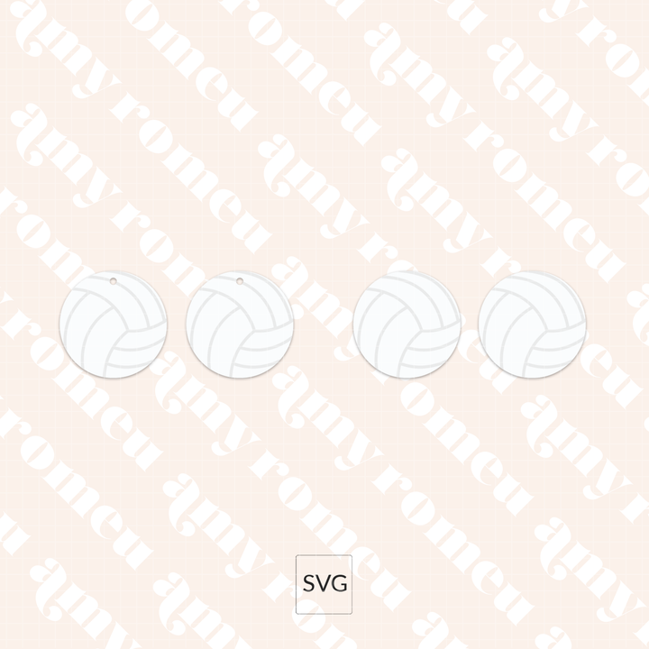 Faux Leather Volleyball Earrings & Keychain SVG Bundle