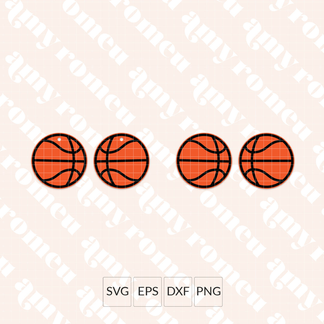 Basketball Faux Leather Earrings SVG