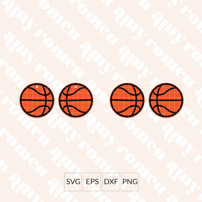 Basketball Faux Leather Earrings SVG