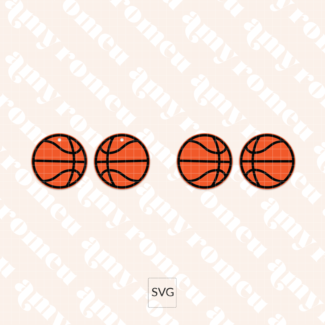 Faux Leather Basketball Earrings & Keychain SVG Bundle