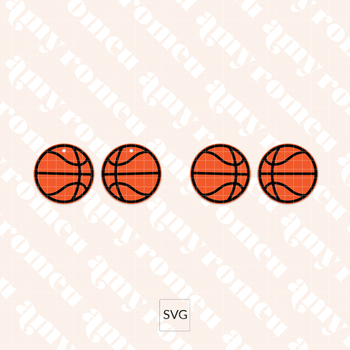 Faux Leather Basketball Earrings & Keychain SVG Bundle