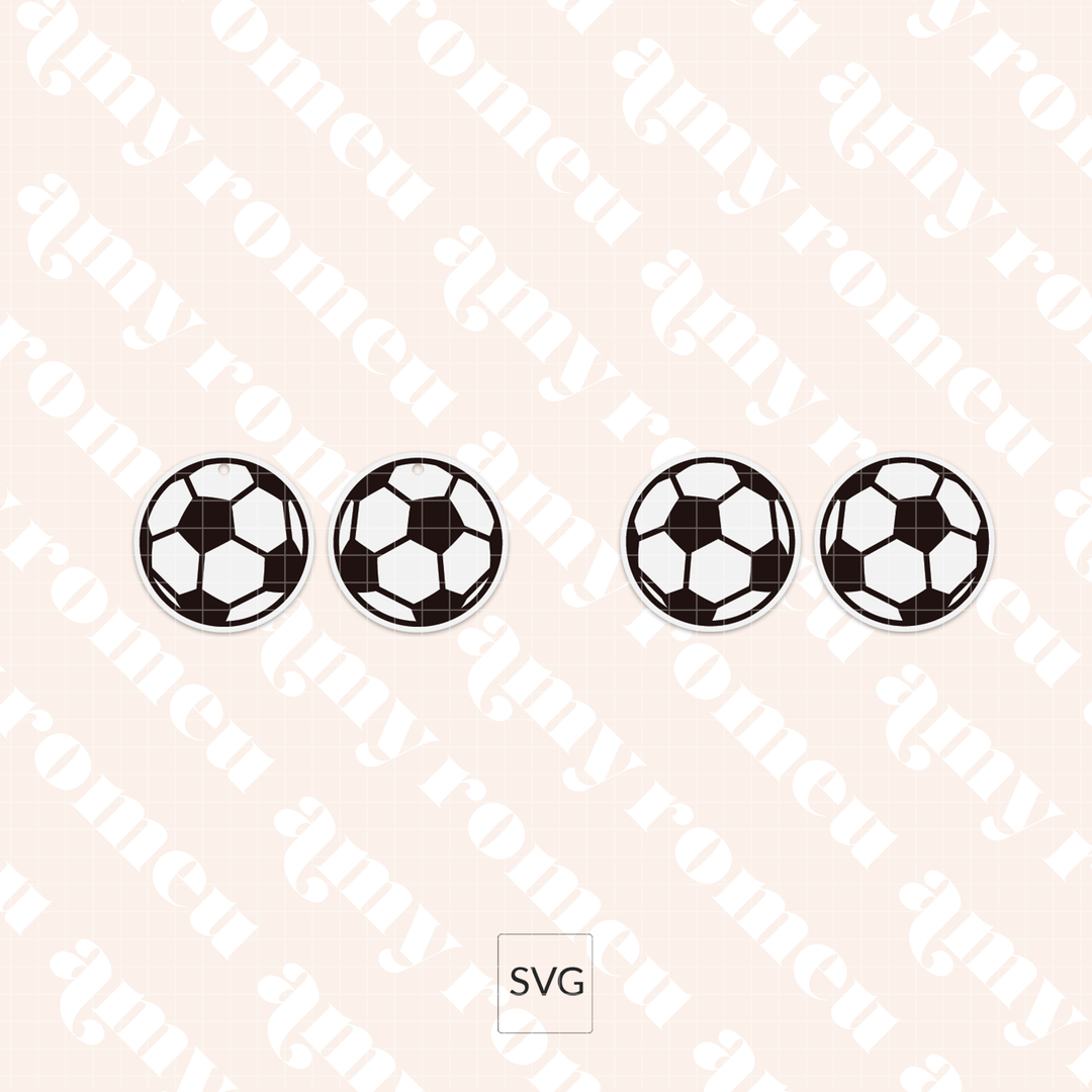 Faux Leather Soccer Earrings & Keychain SVG Bundle