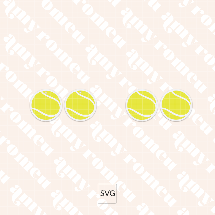 Faux Leather Tennis Ball Earrings & Keychain SVG Bundle