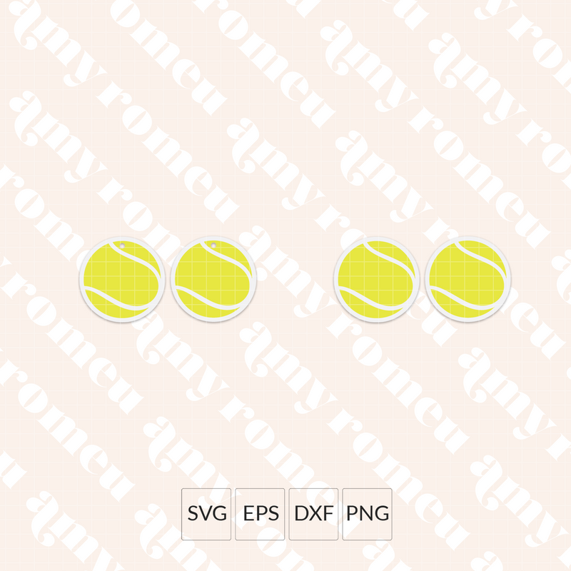 Tennis Ball Faux Leather Earrings SVG
