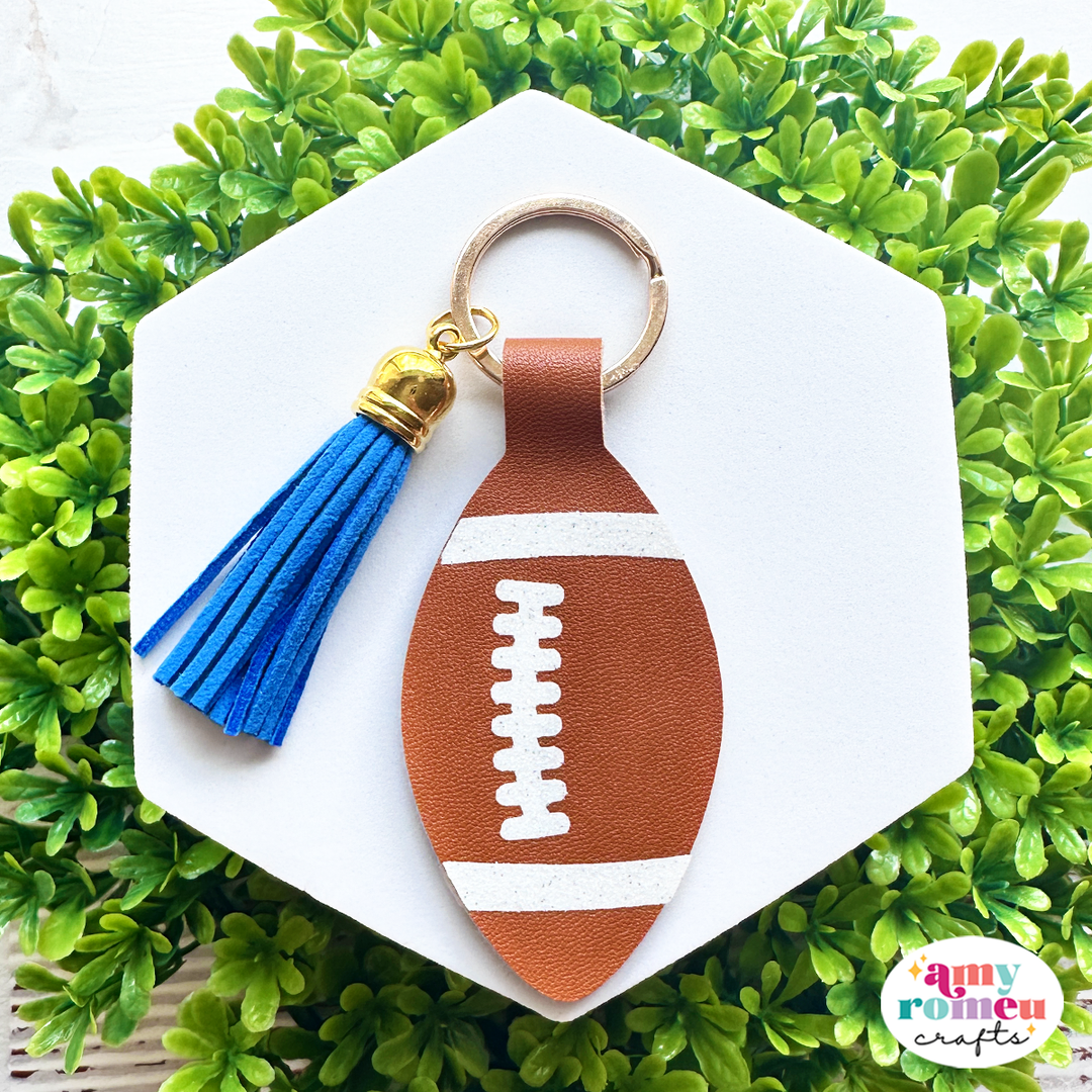 Football Faux Leather Keychain SVG