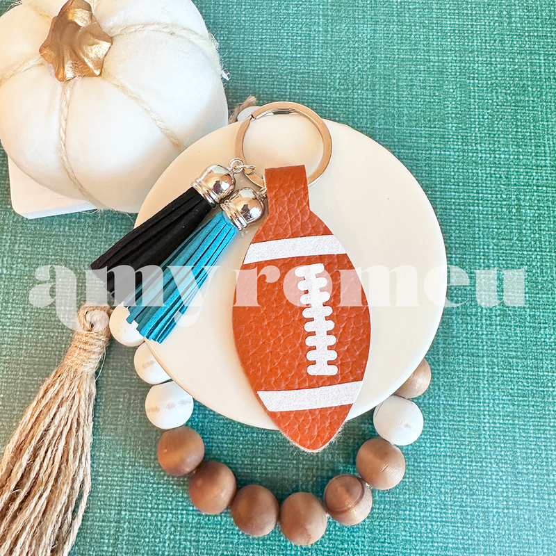 Football Faux Leather Key Chain SVG