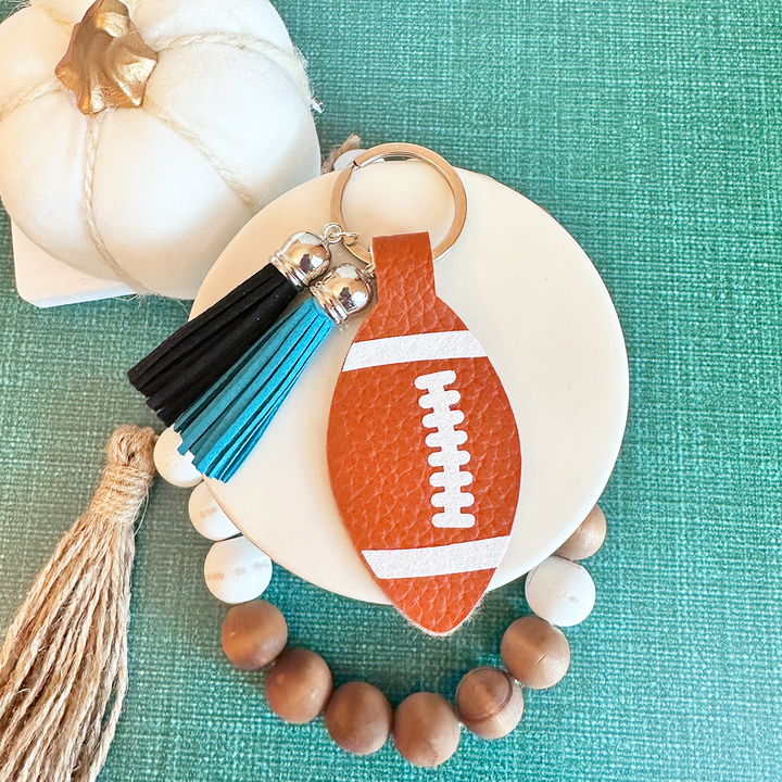 Football Faux Leather Key Chain SVG