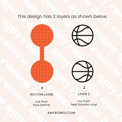Basketball Faux Leather Key Chain SVG