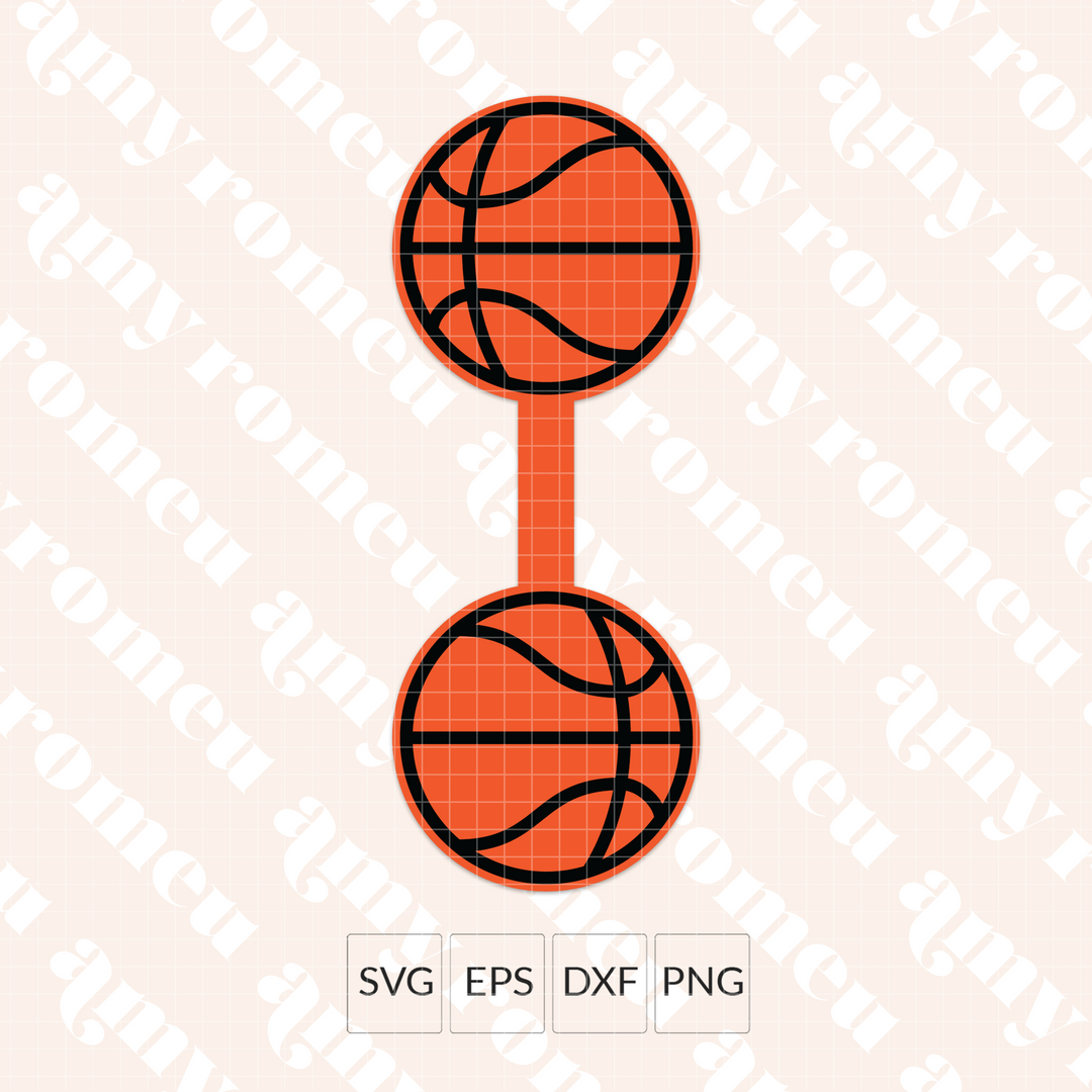 Basketball Faux Leather Key Chain SVG