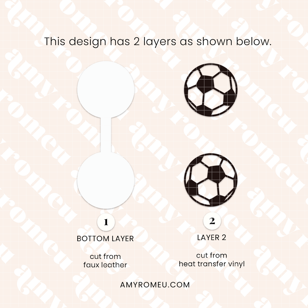 Soccer Ball Faux Leather Key Chain SVG