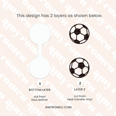 Soccer Ball Faux Leather Key Chain SVG