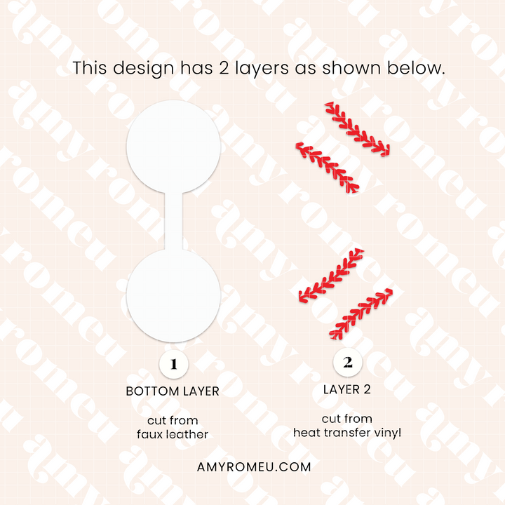 Baseball Faux Leather Keychain SVG