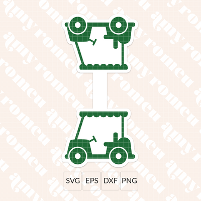 Golf Cart Faux Leather Key Chain SVG