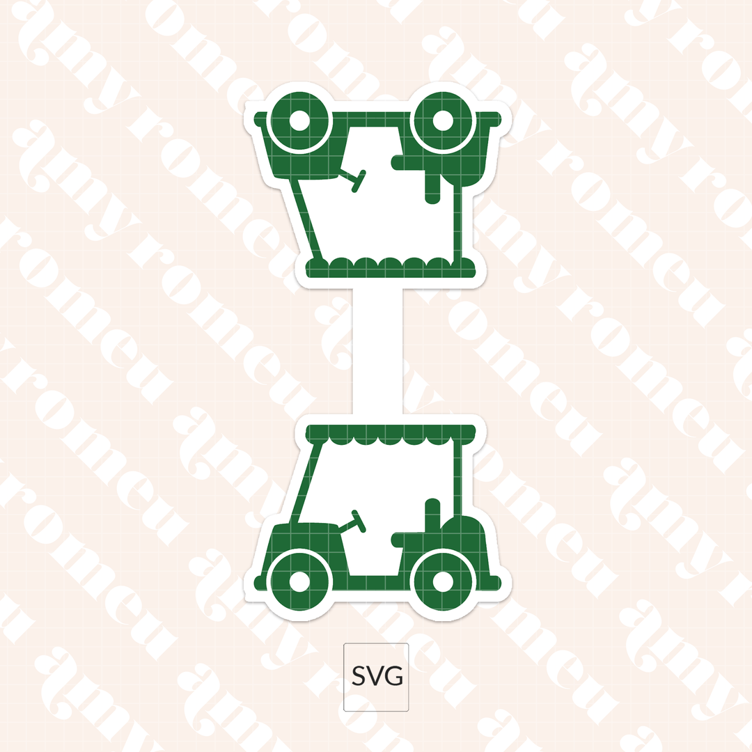 Golf Cart Faux Leather Keychain SVG